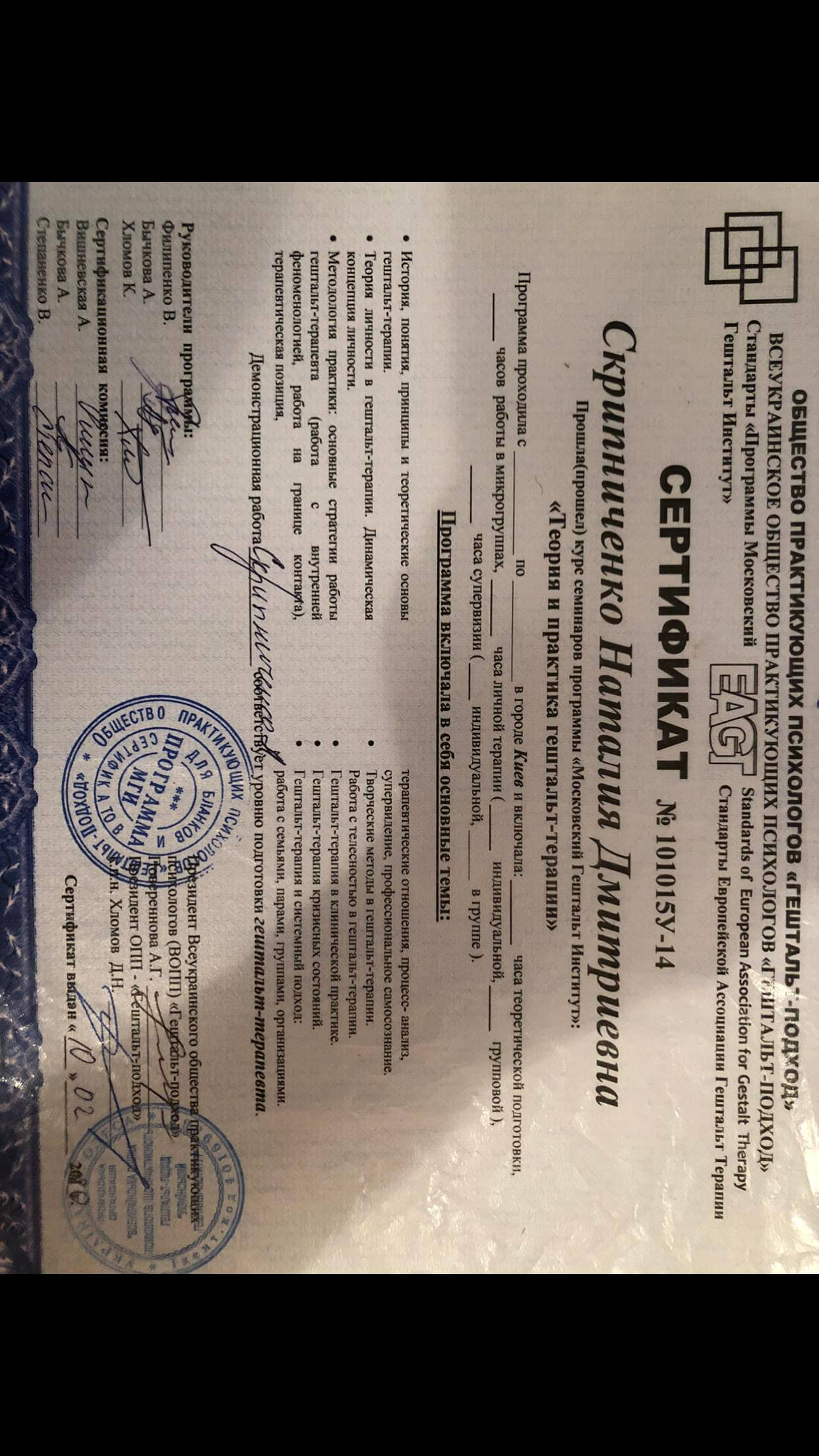 Сертификат 3 Наталья  Ск...