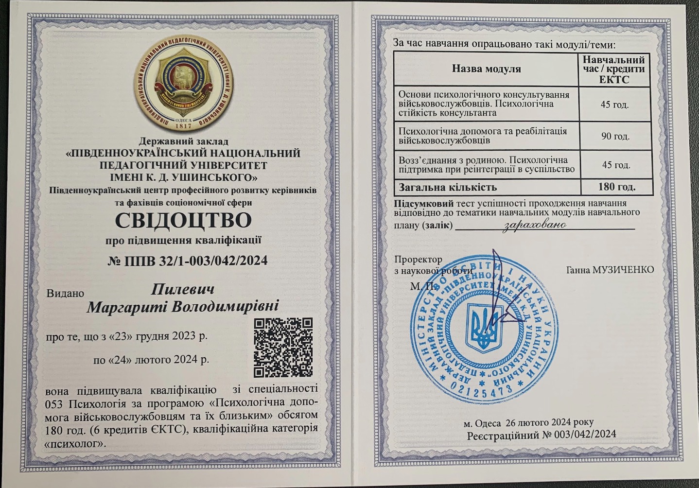 Сертифікат 2 Маргарита  Пи...