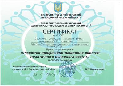 Сертификат 3 Мари Ка...