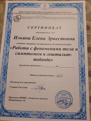 Сертифікат 5 Олена Іл...