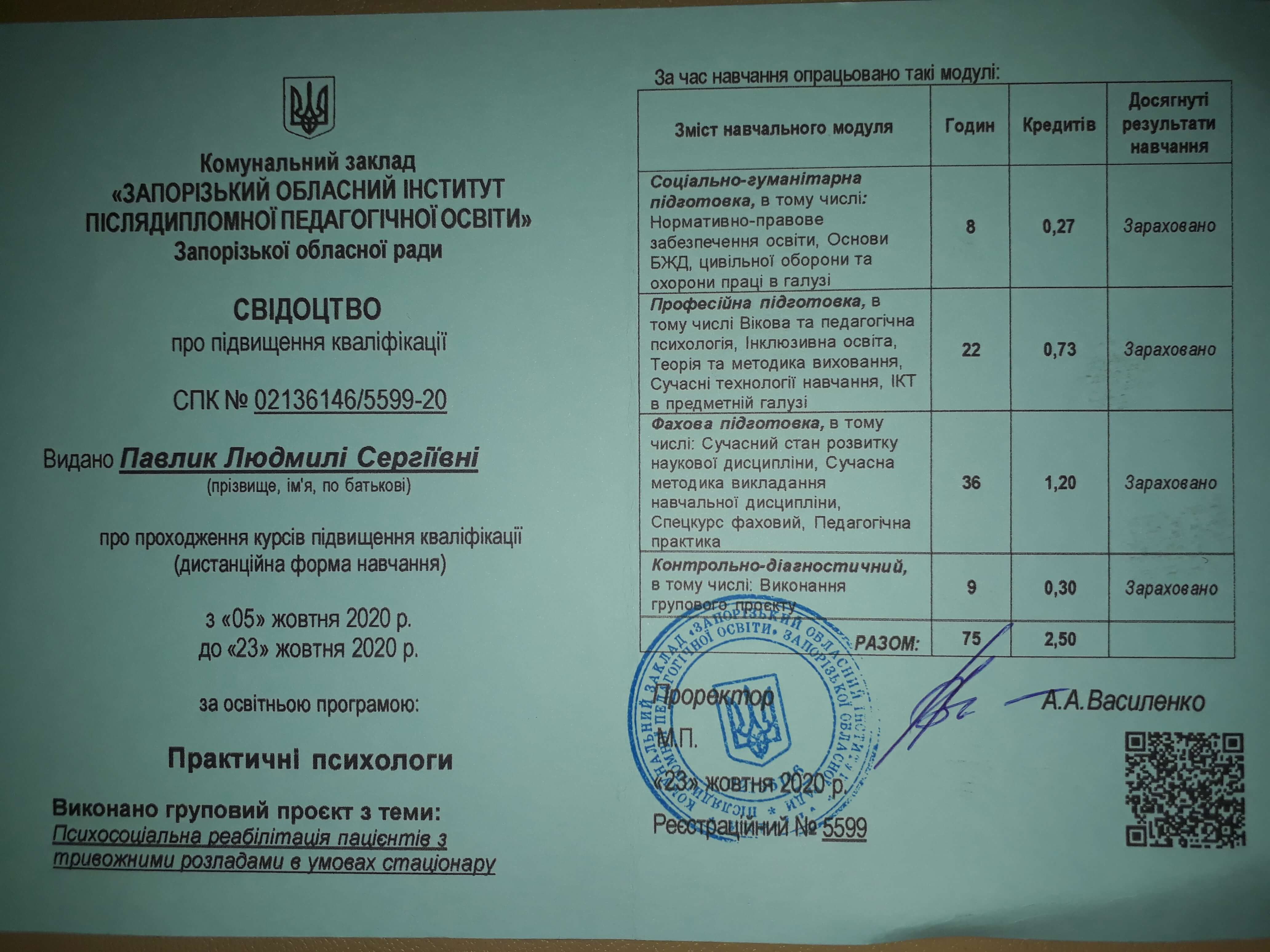 Сертификат 2 Людмила  Па...