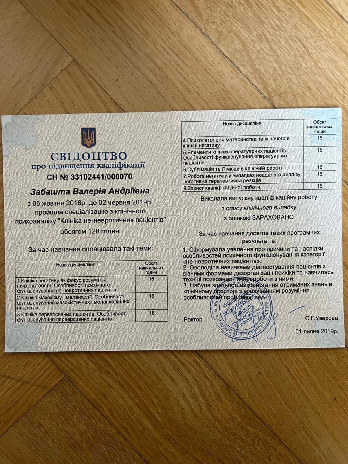 Сертифікат 2 Валерія  За...
