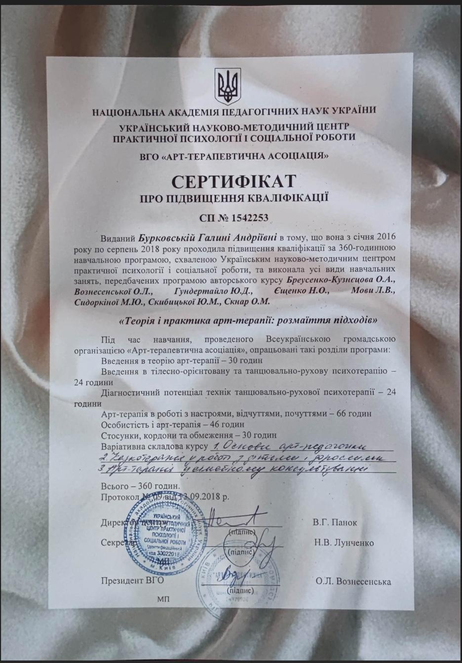Сертифікат 1 Галина Бу...
