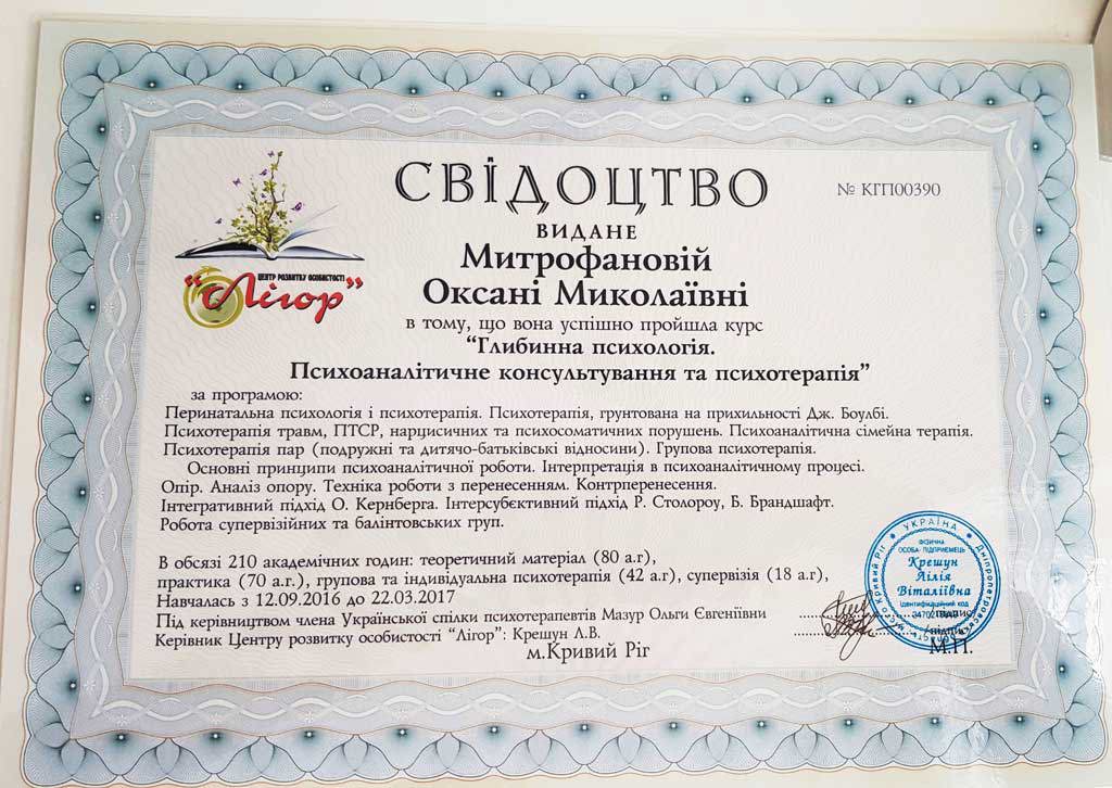 Сертифікат 3 Оксана Ми...