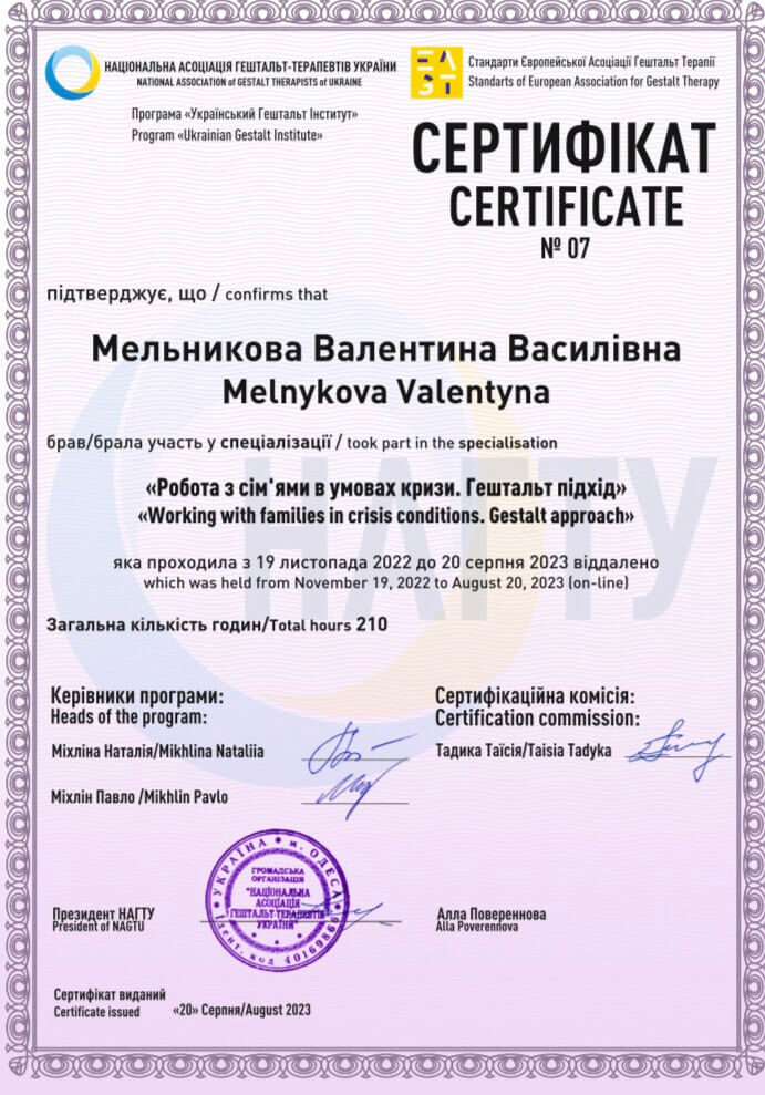 Сертифікат 2 Валентина Ме...