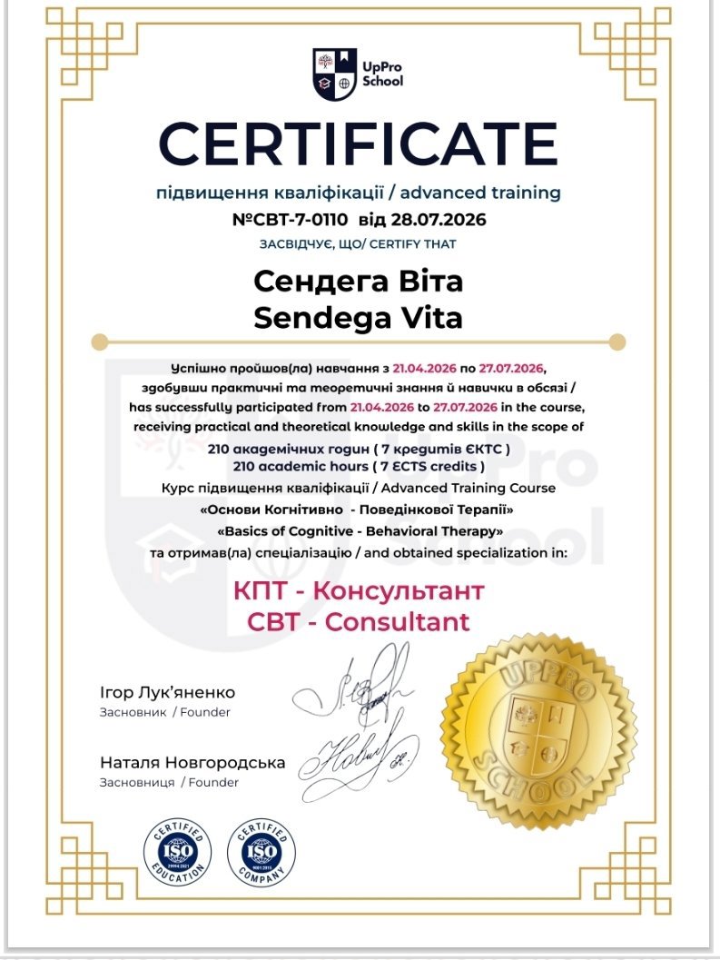 UpPro School, Основи Когнітивно - Поведінкової Терапії