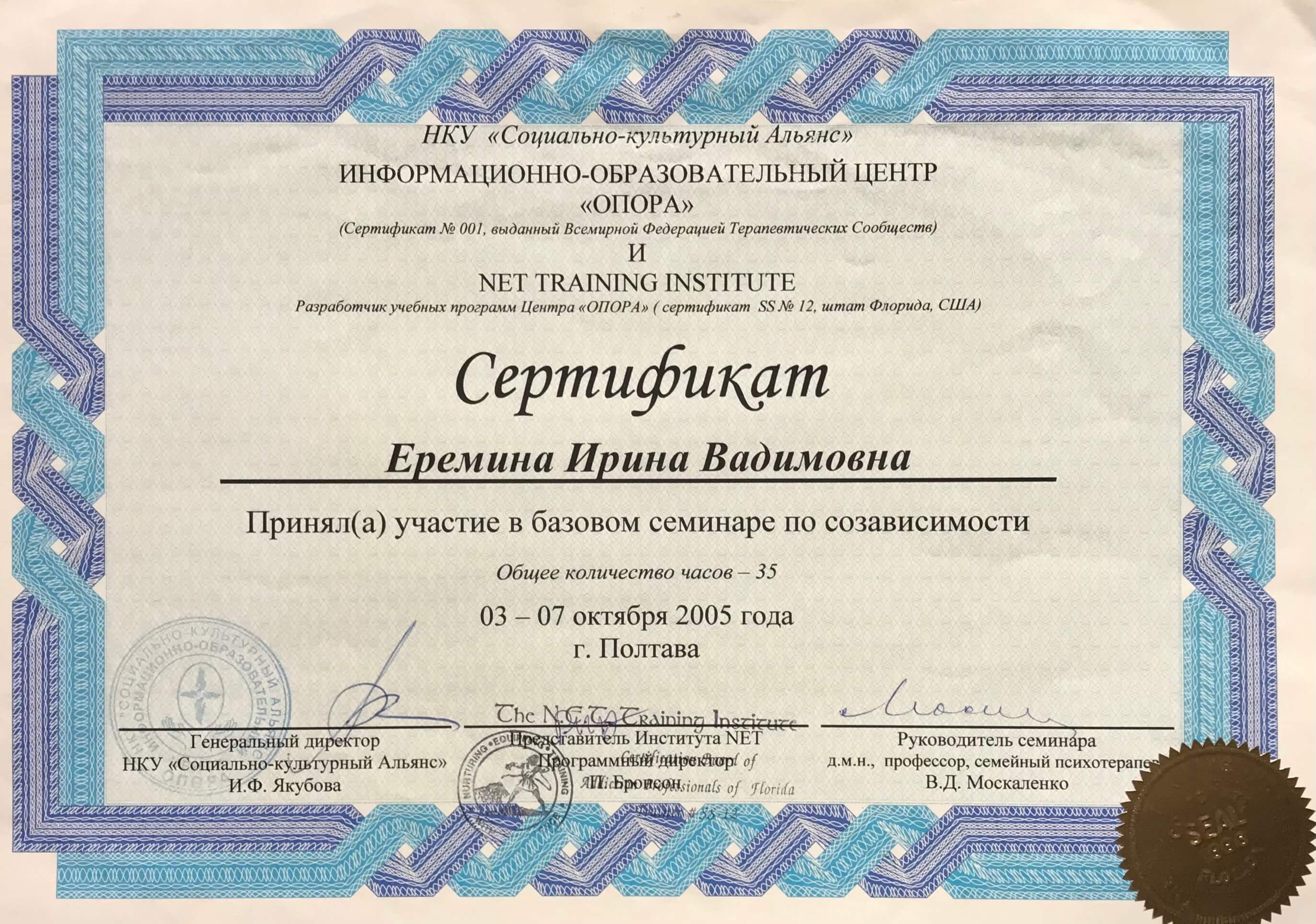 Сертифікат 4 Ирина Ер...