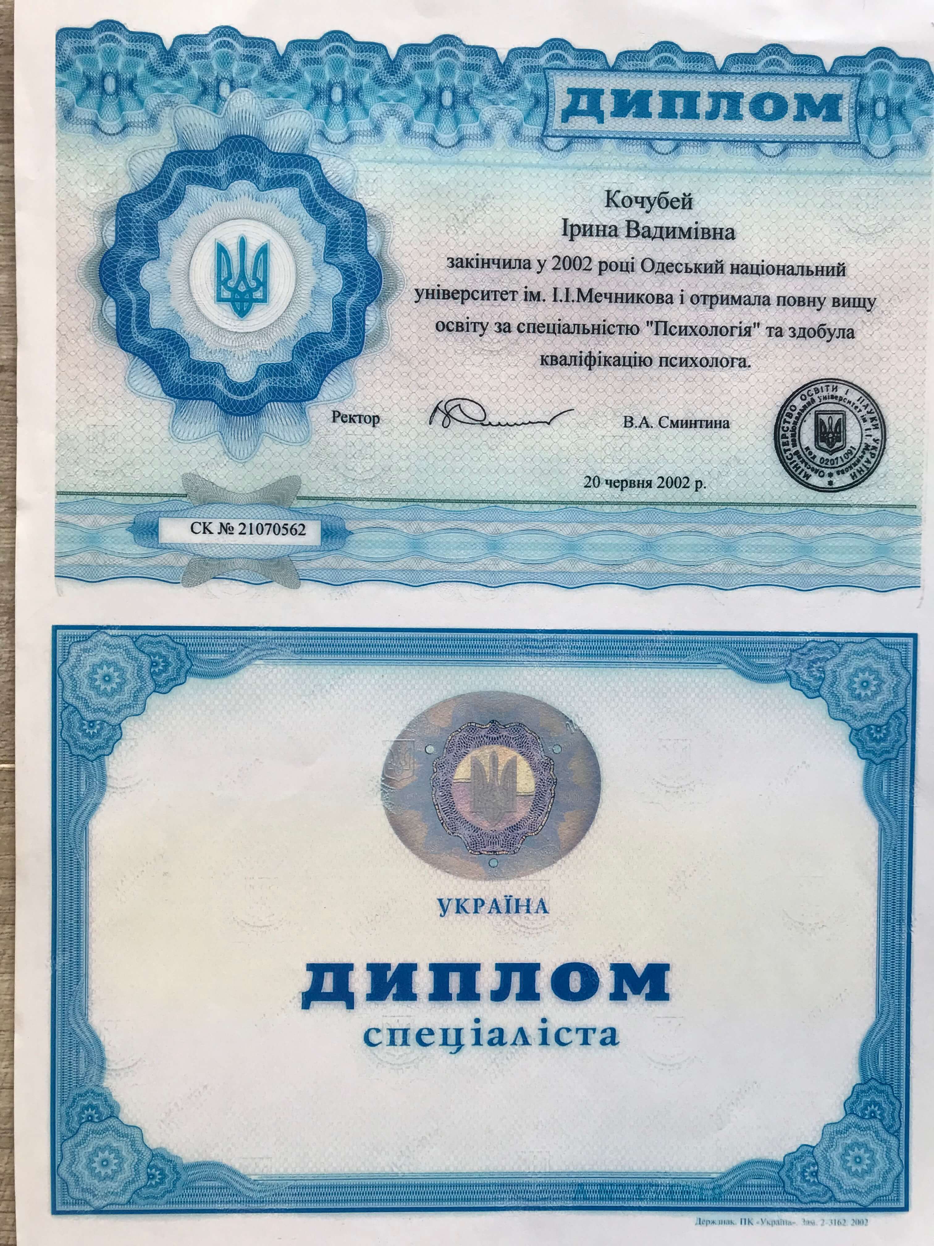 Сертифікат 1 Ирина Ер...