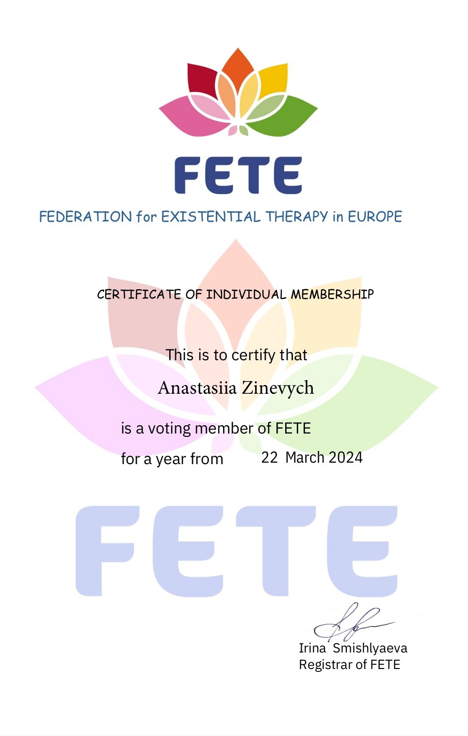 Сертифікат 5 Анастасія  Зі...