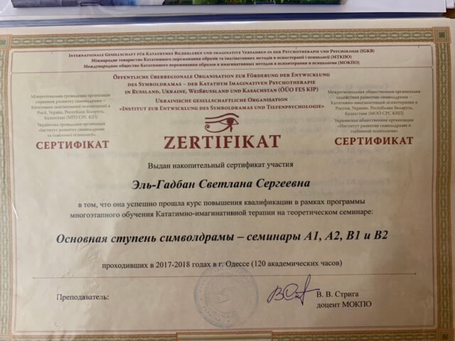 Сертифікат 2 Світлана Ел...