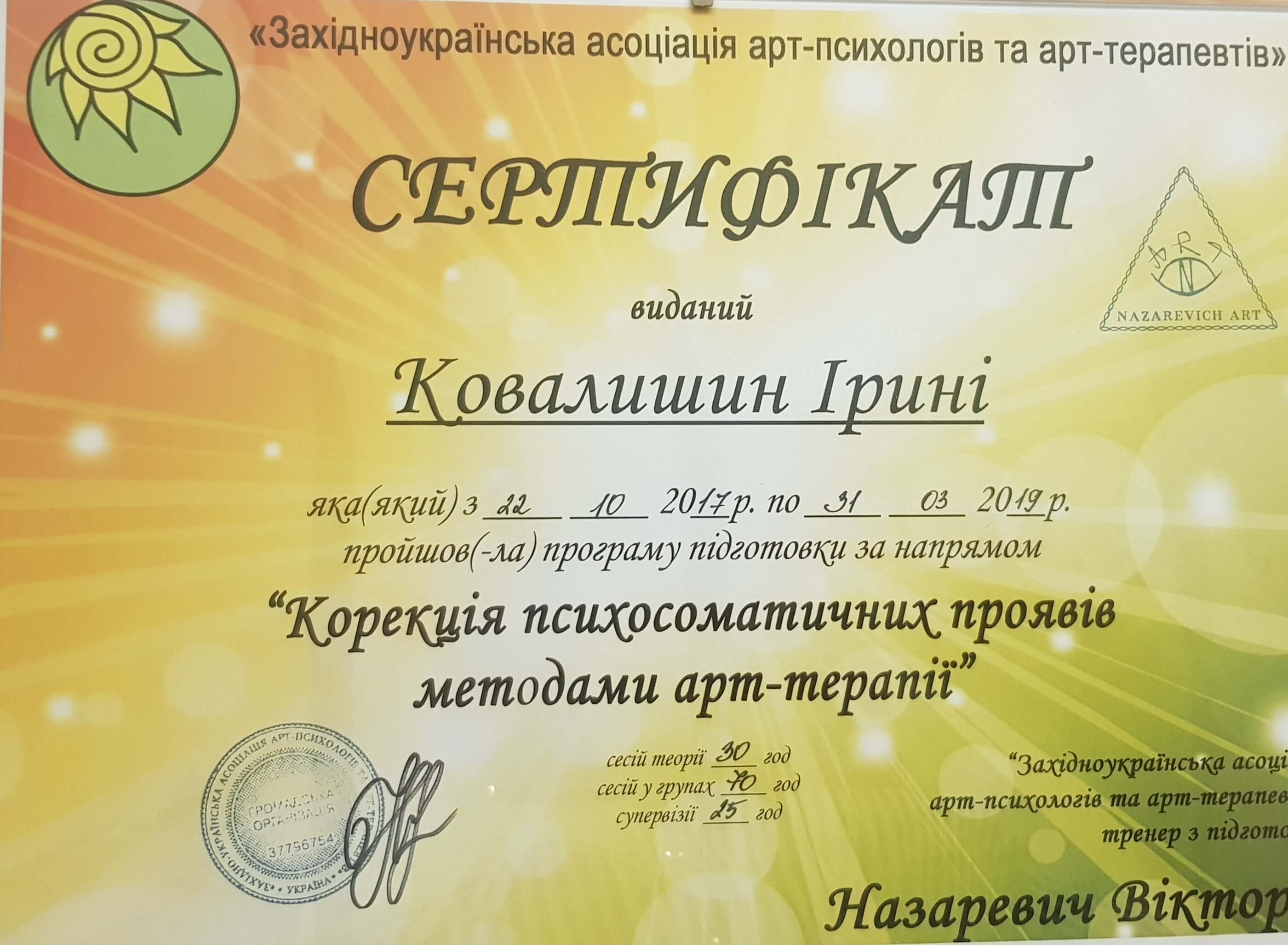 Сертифікат 4 Ірина Ко...