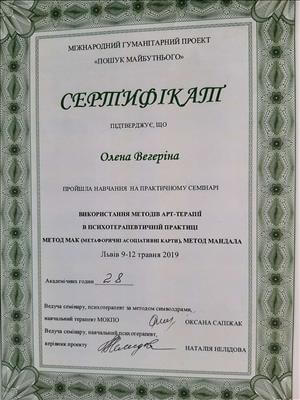 Сертифікат 5 Олена Ве...