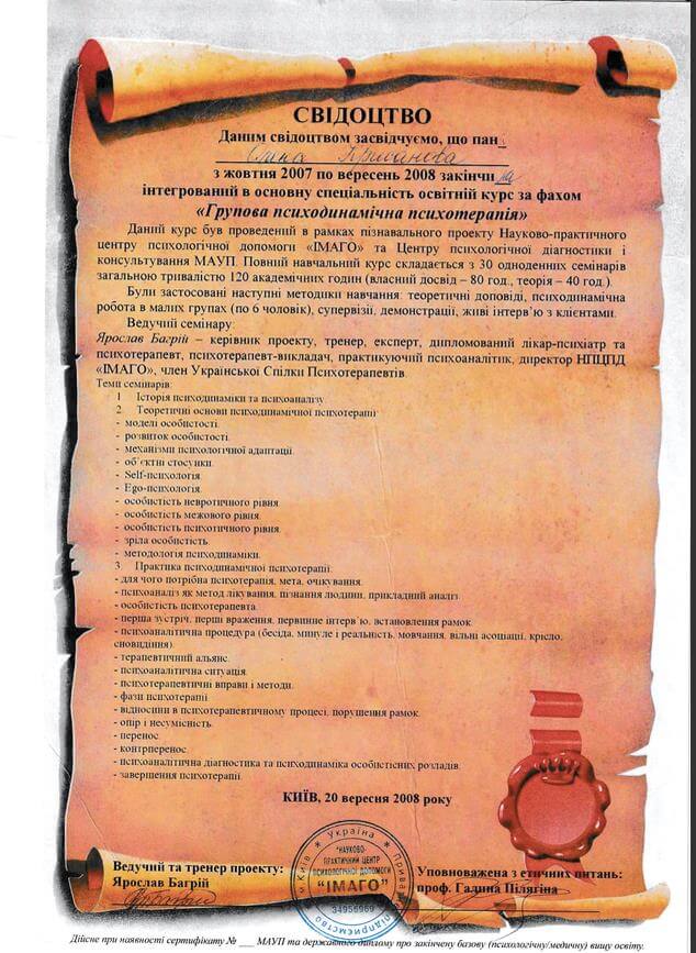 Сертифікат 4 Олена Кр...