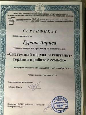 Сертифікат 3 Лариса Гу...