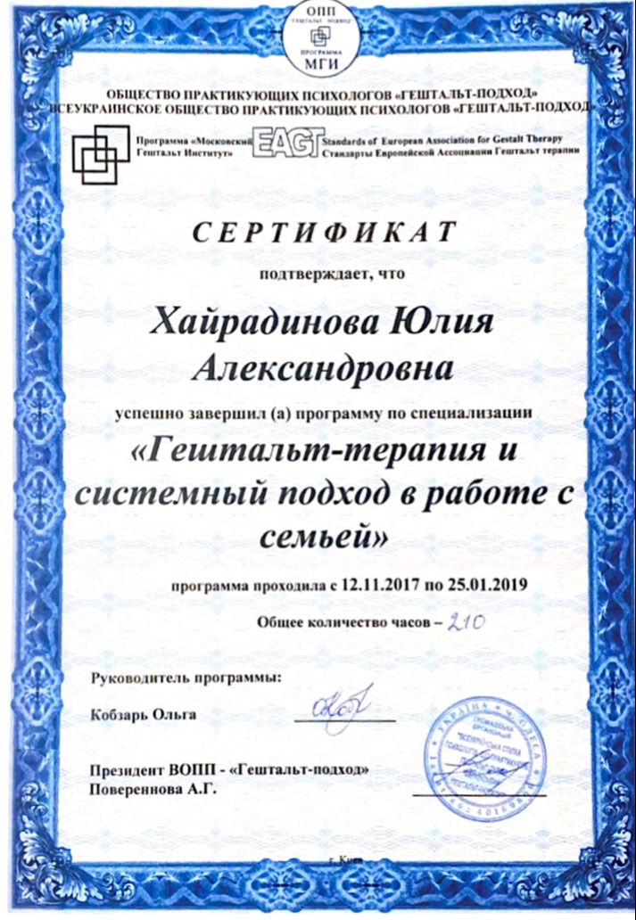 Сертификат 2 Юлия  Ха...