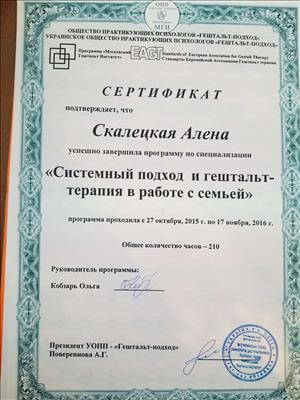 Сертифікат 1 Олена Ск...