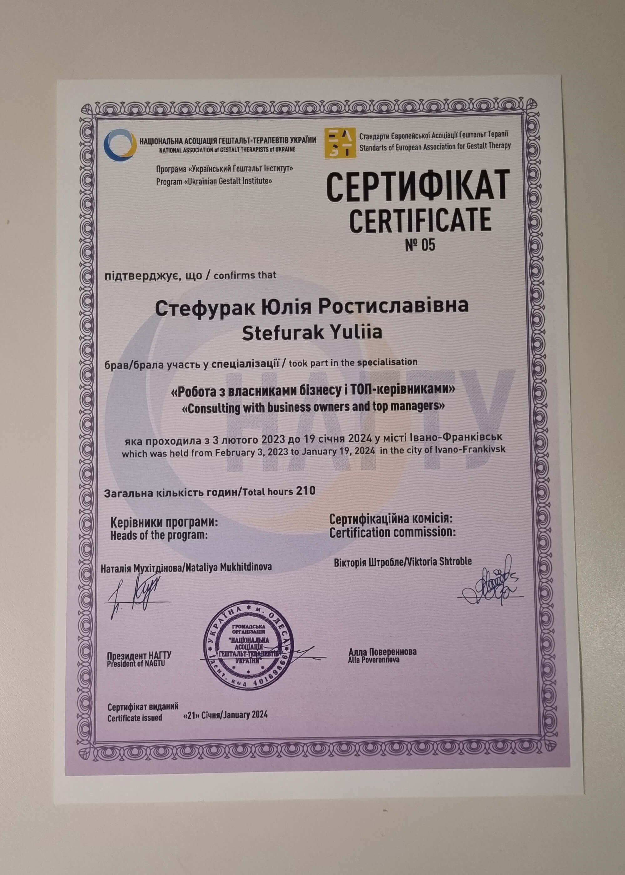 Сертификат 2 Юлия Ст...