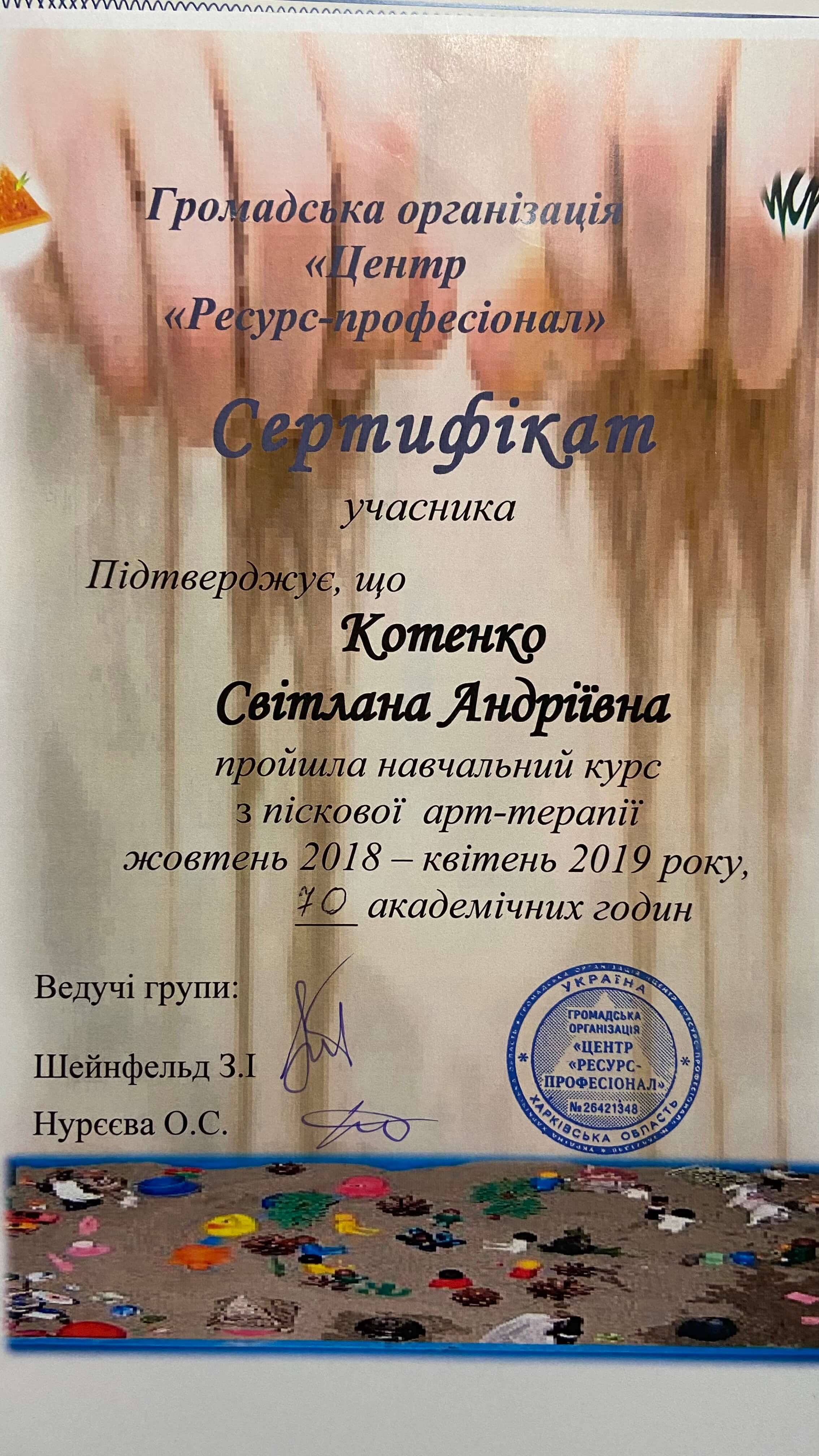 Сертификат 5 Светлана Ко...