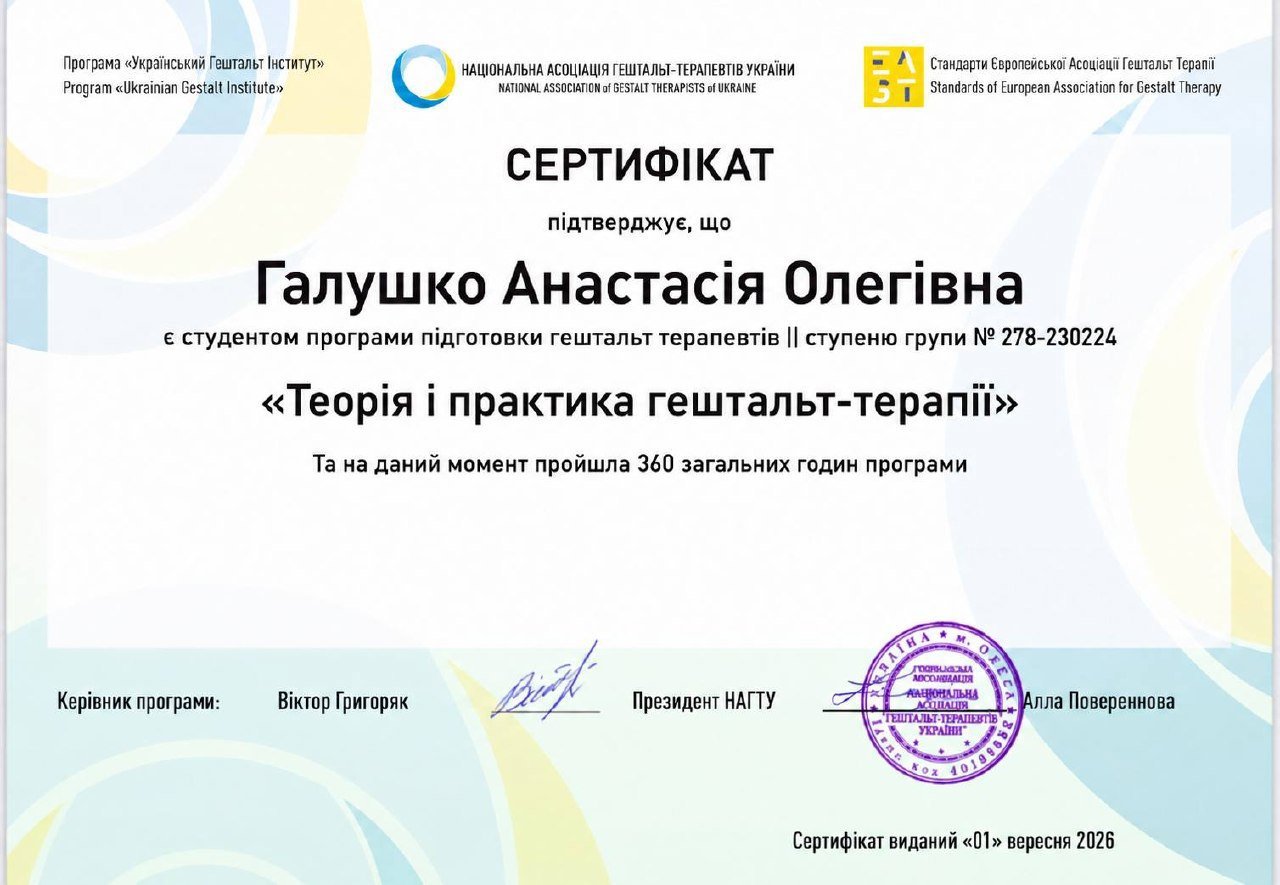Український Гештальт Інститут, Національна асоціація гештальт-терапевтів України, Теорія і практика гештальт-терапії