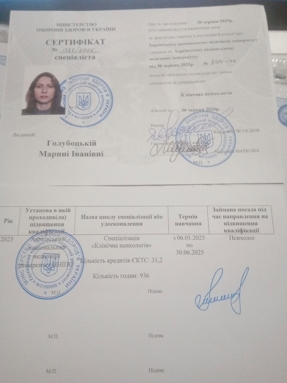 Сертифікат 5 Марина Го...