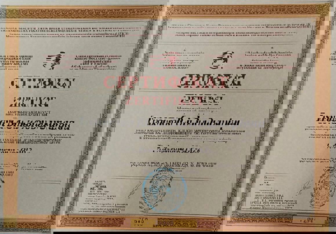 Сертификат 1 Юлия Ти...