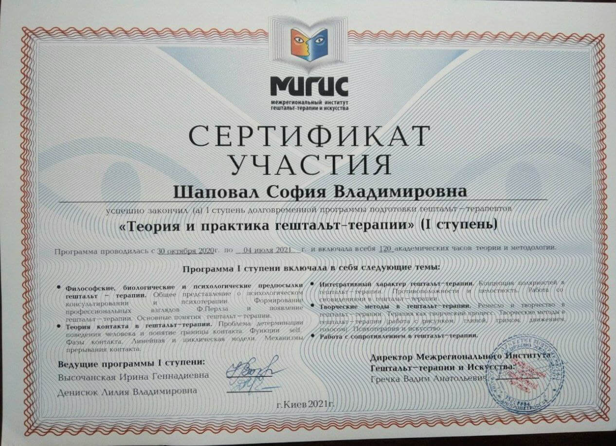 Сертификат 2 София Ша...