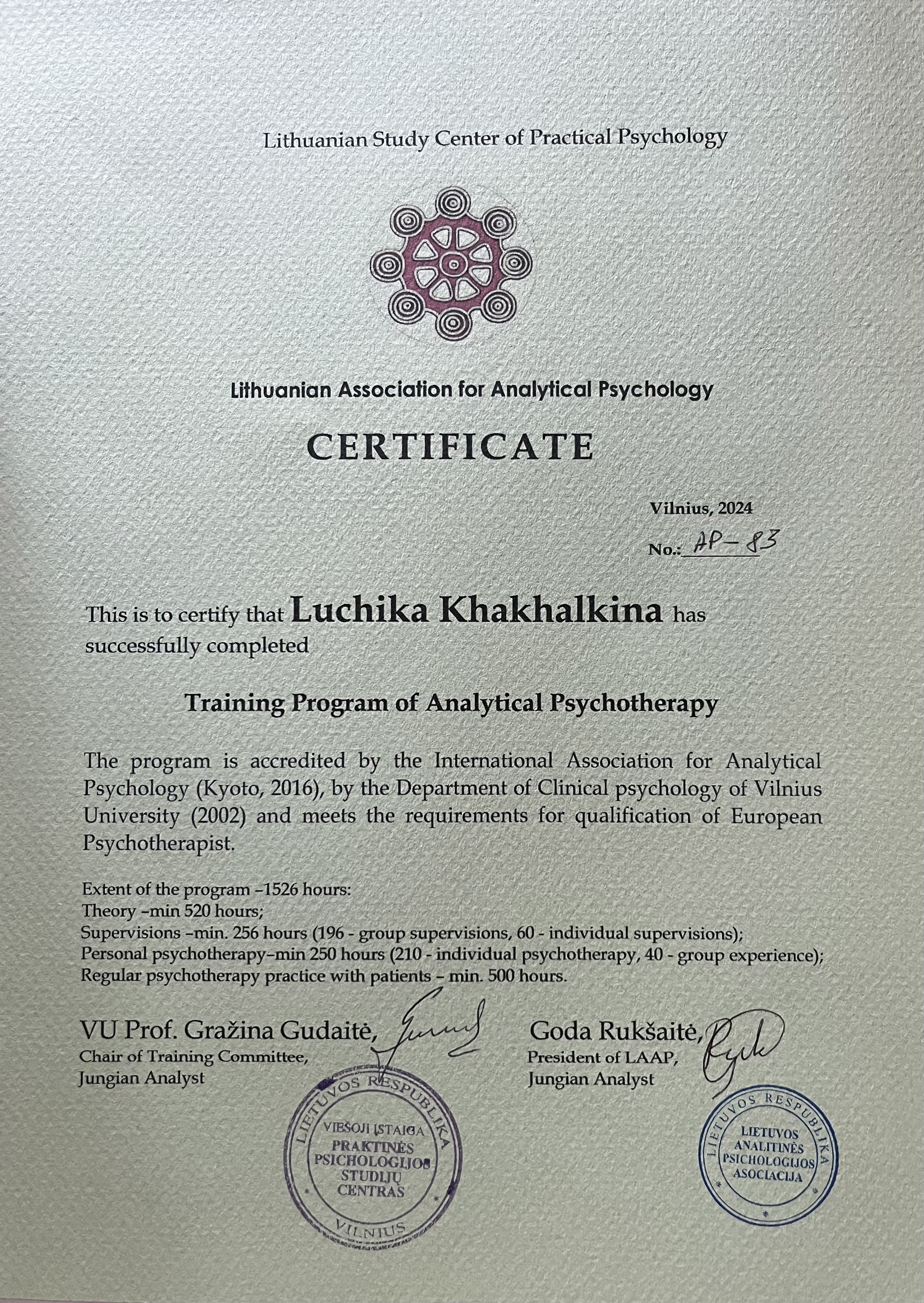 Сертифікат 2 Лучія Ха...