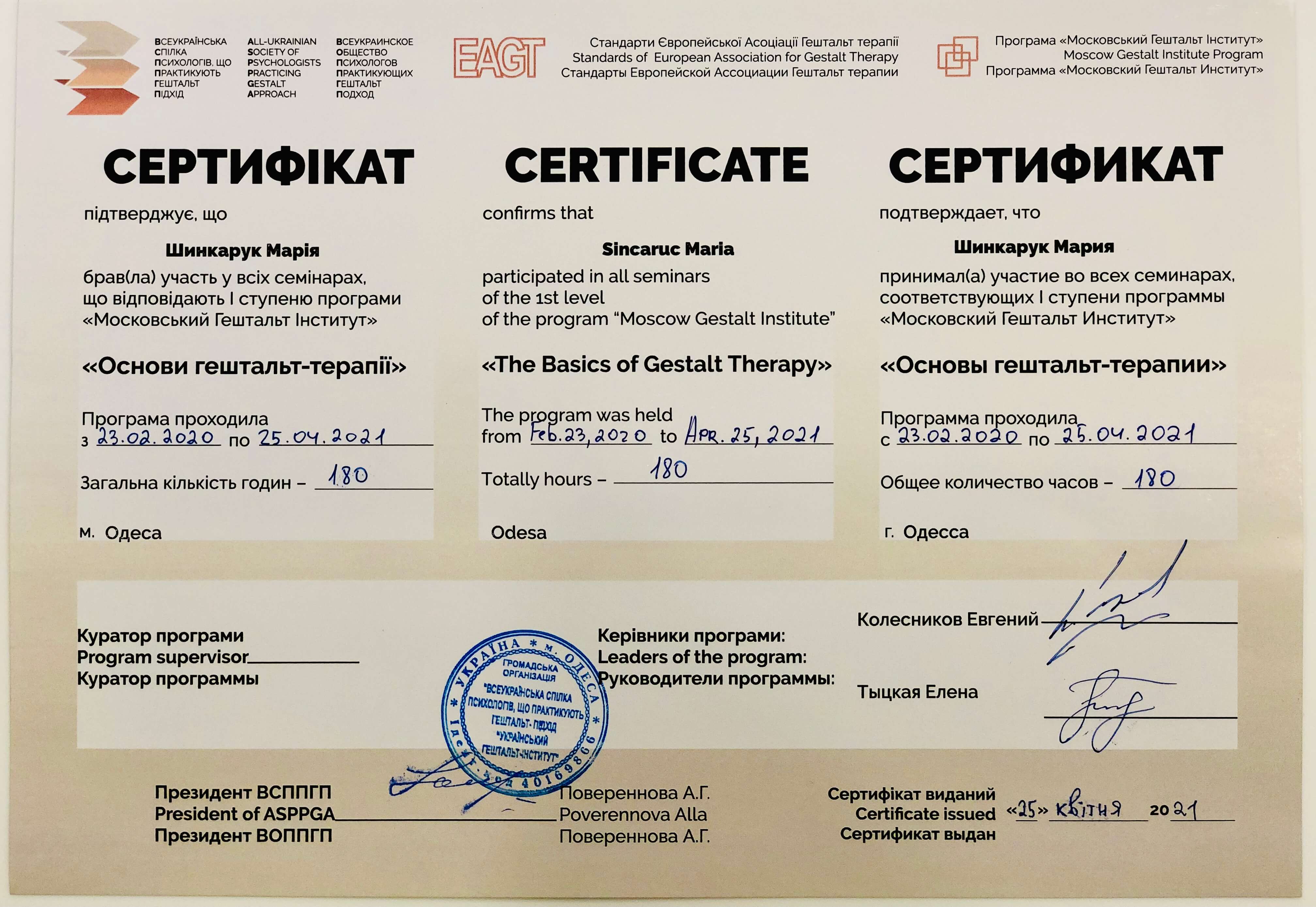 Сертификат 1 Мария Ши...