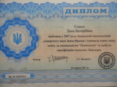 Сертифікат 1 Дана Кв...