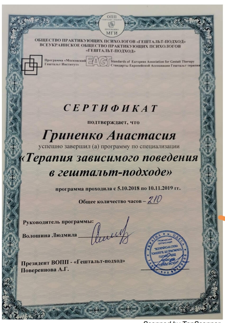 Сертифікат 3 Анастасія Гр...