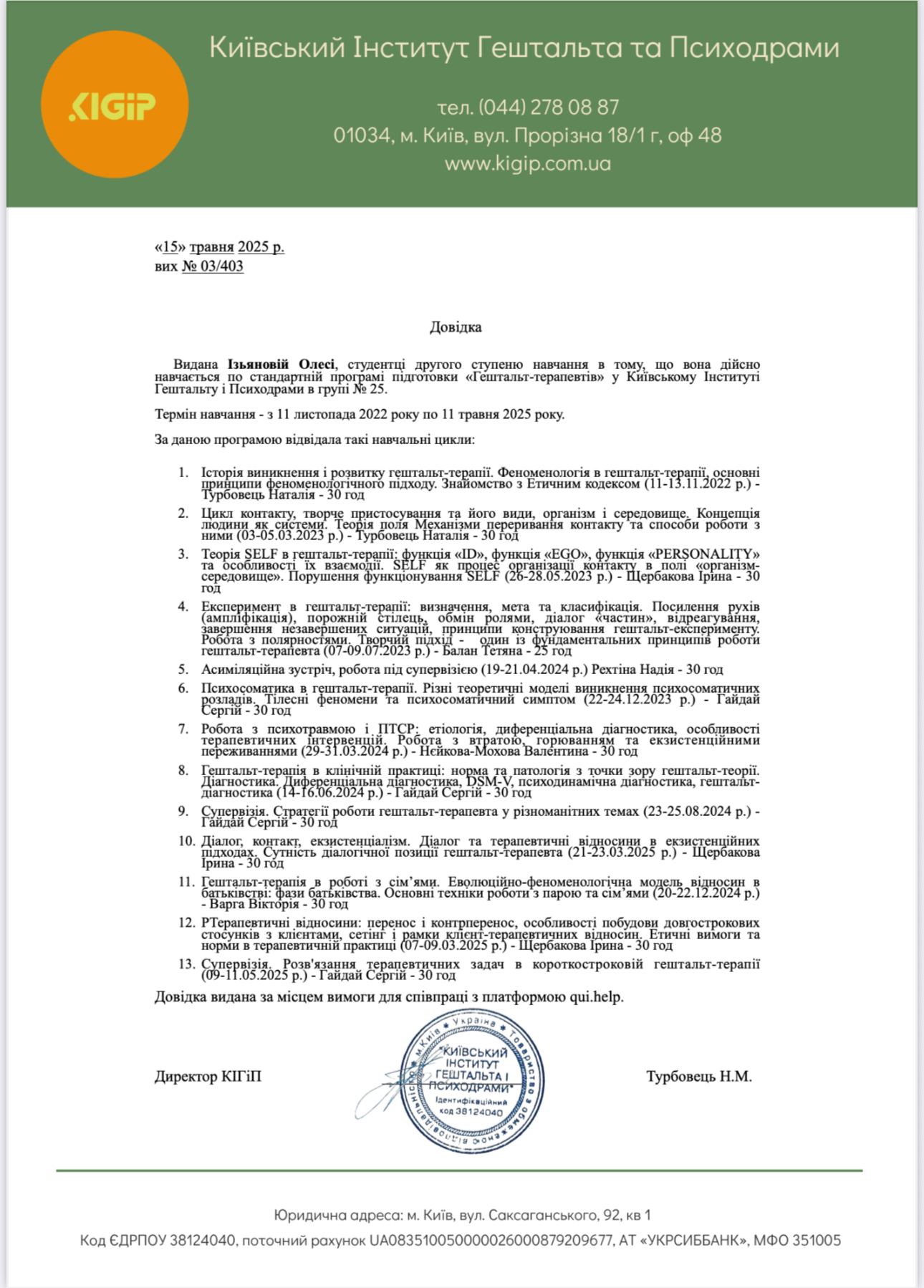 Сертифікат 5 Олеся Із...