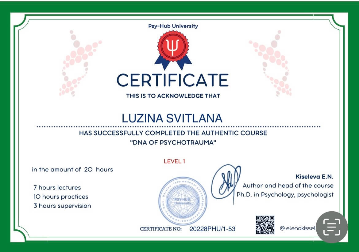 Сертифікат 5 Світлана  Лу...