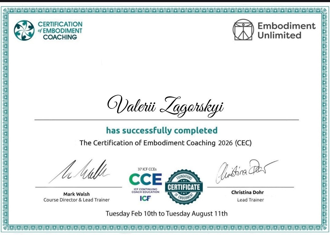 Embodiment Unlimited, The Certification of Embodiment Coaching 2026 (CEC)
