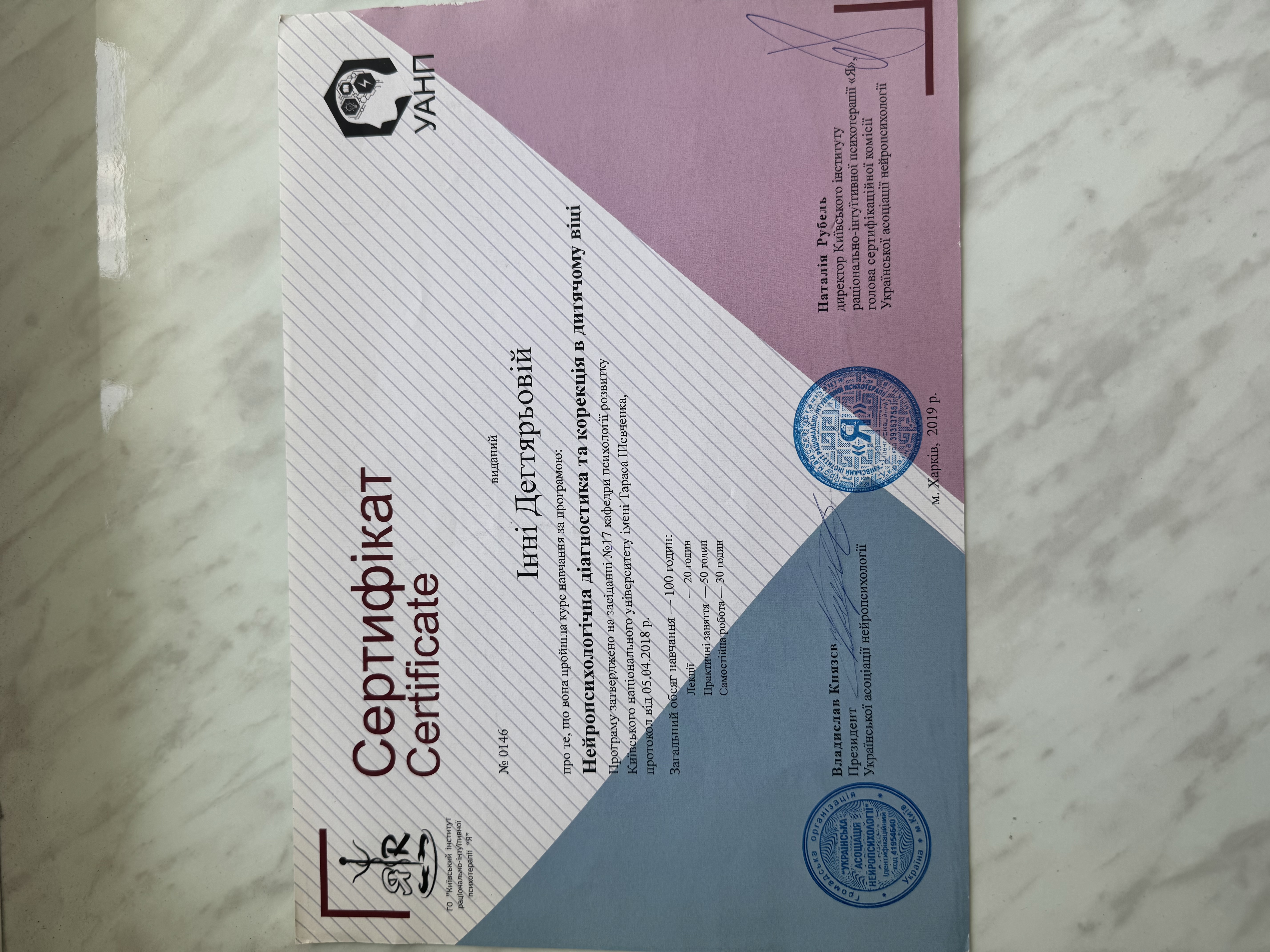 Сертифікат 4 Інна Де...