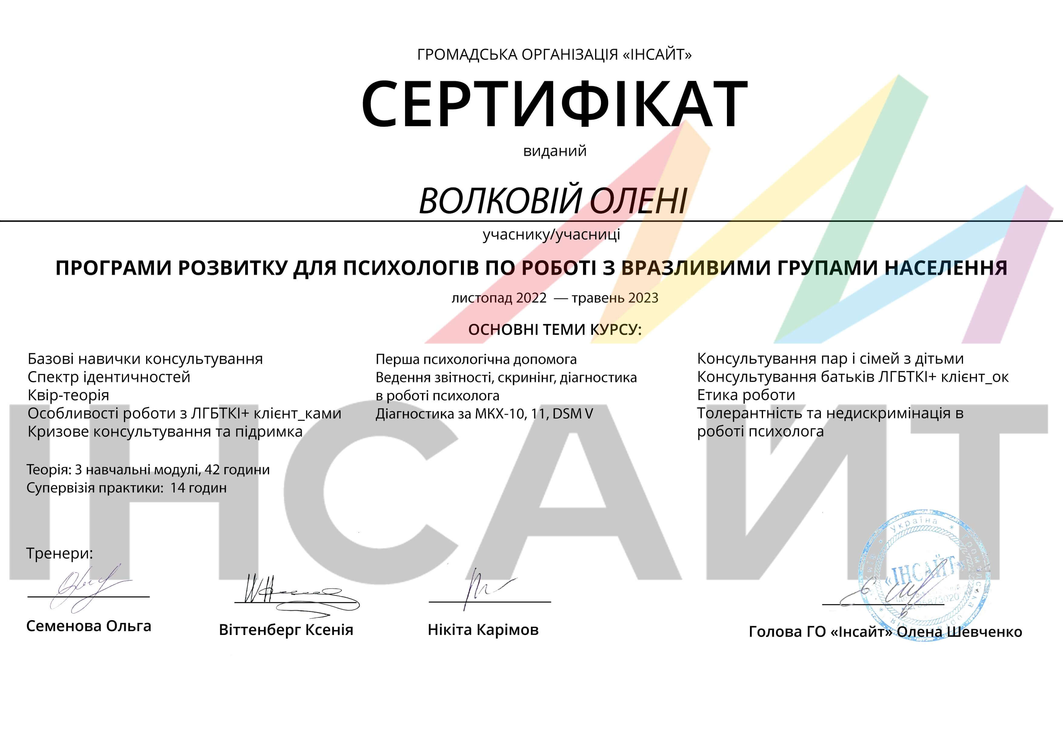 Сертифікат 5 Олена Юріївна Во...