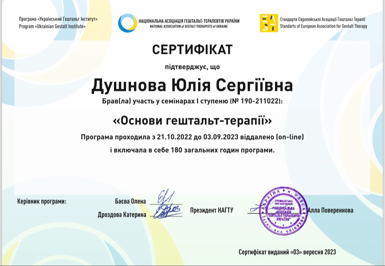 Сертификат 1 Юлия Ду...