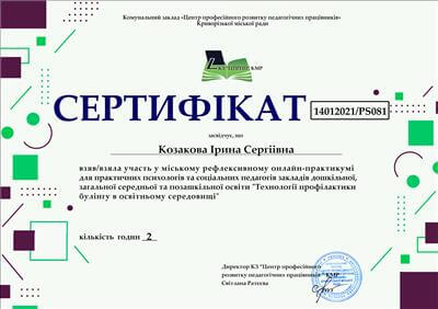 Сертифікат 4 Ірина Ко...