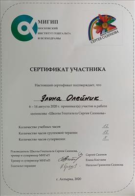 Сертификат 3 Элина Ол...