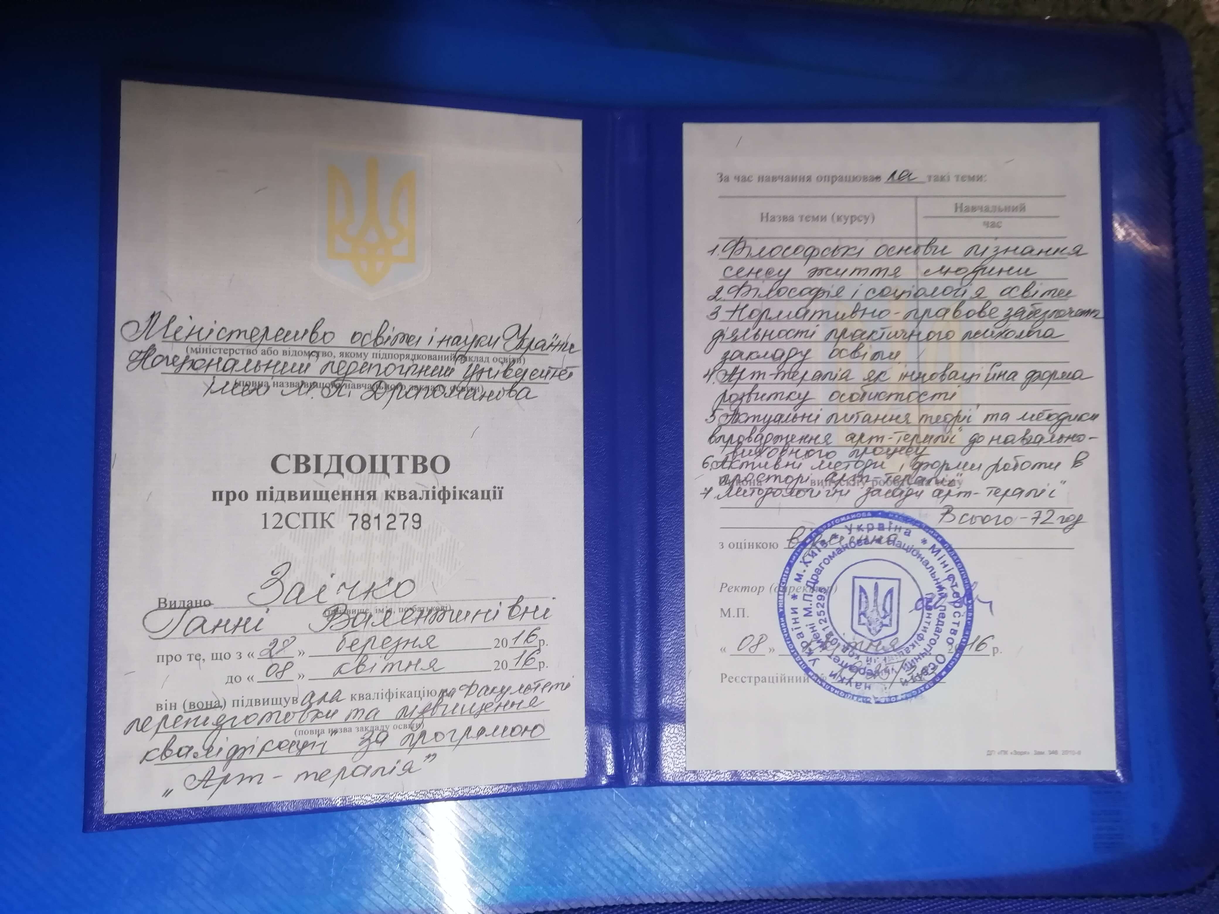 Сертифікат 1 Ганна За...