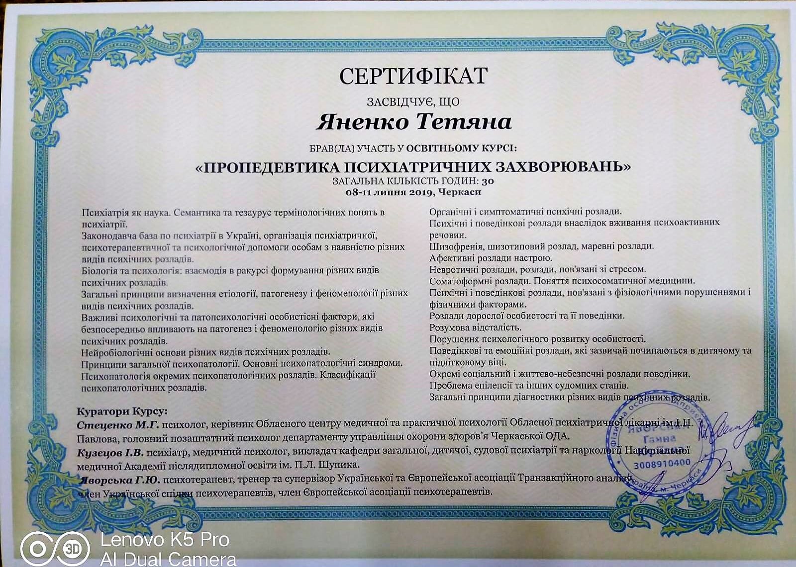 Сертификат 2 Татьяна  Ян...