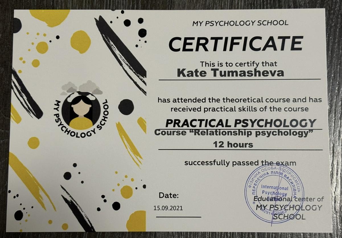 Сертифікат 3 Катерина  Ту...