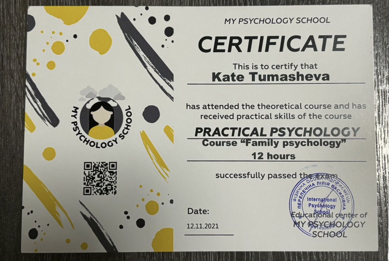 Сертифікат 5 Катерина  Ту...