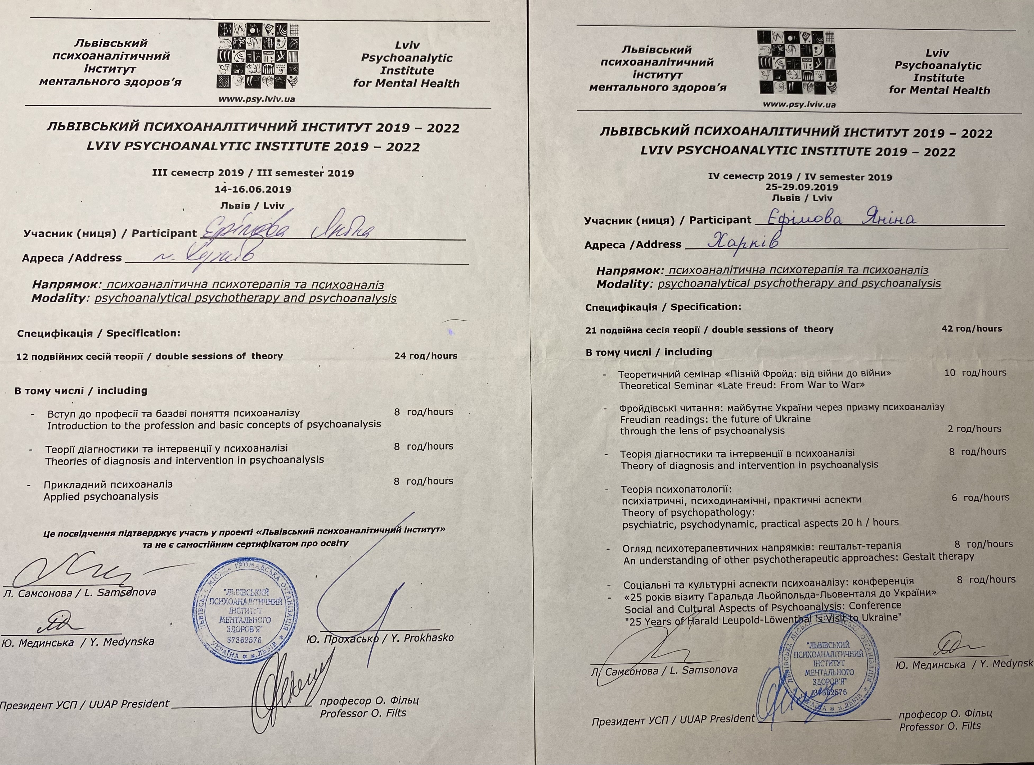 Сертифікат 4 Яніна Єф...