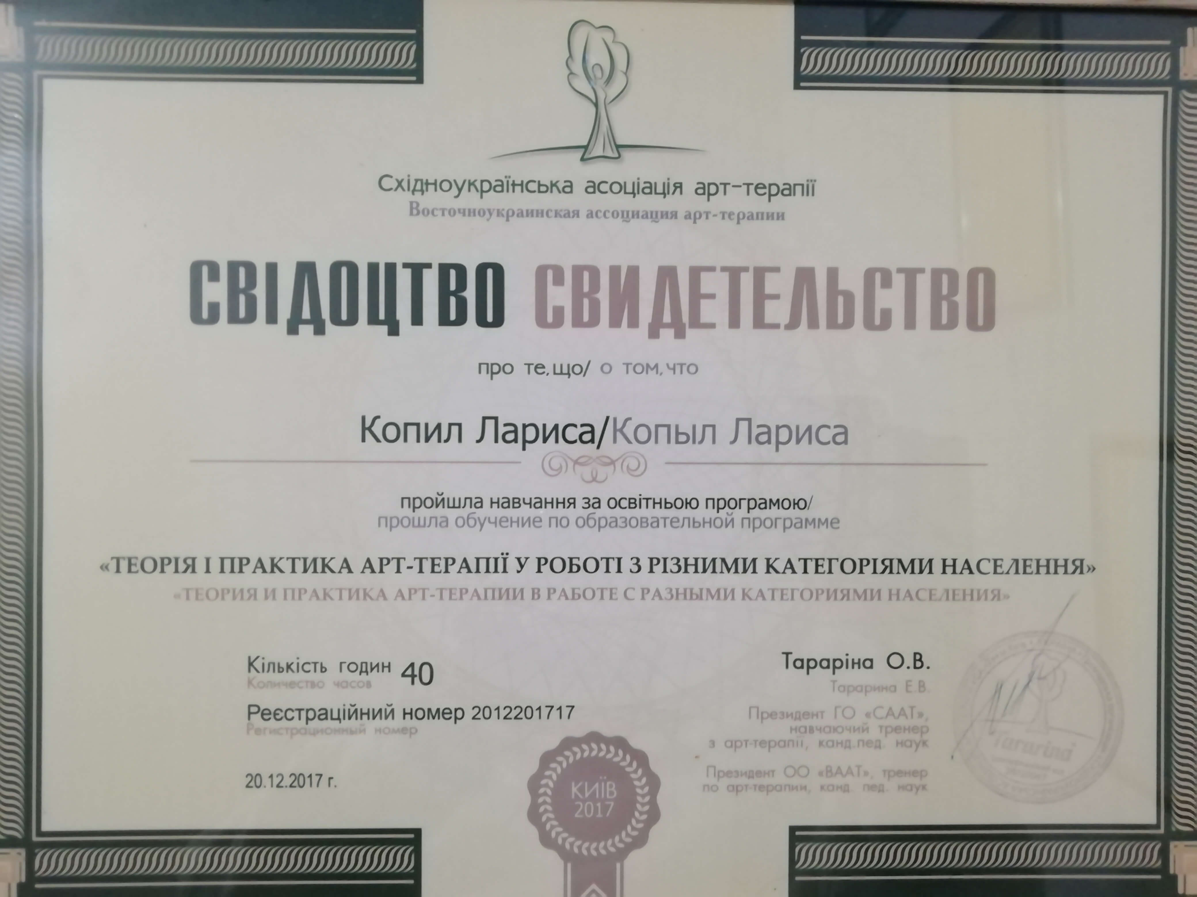 Сертификат 3 Лариса Ко...