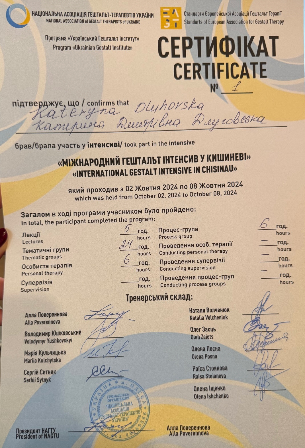 Сертифікат 2 Катерина Дл...