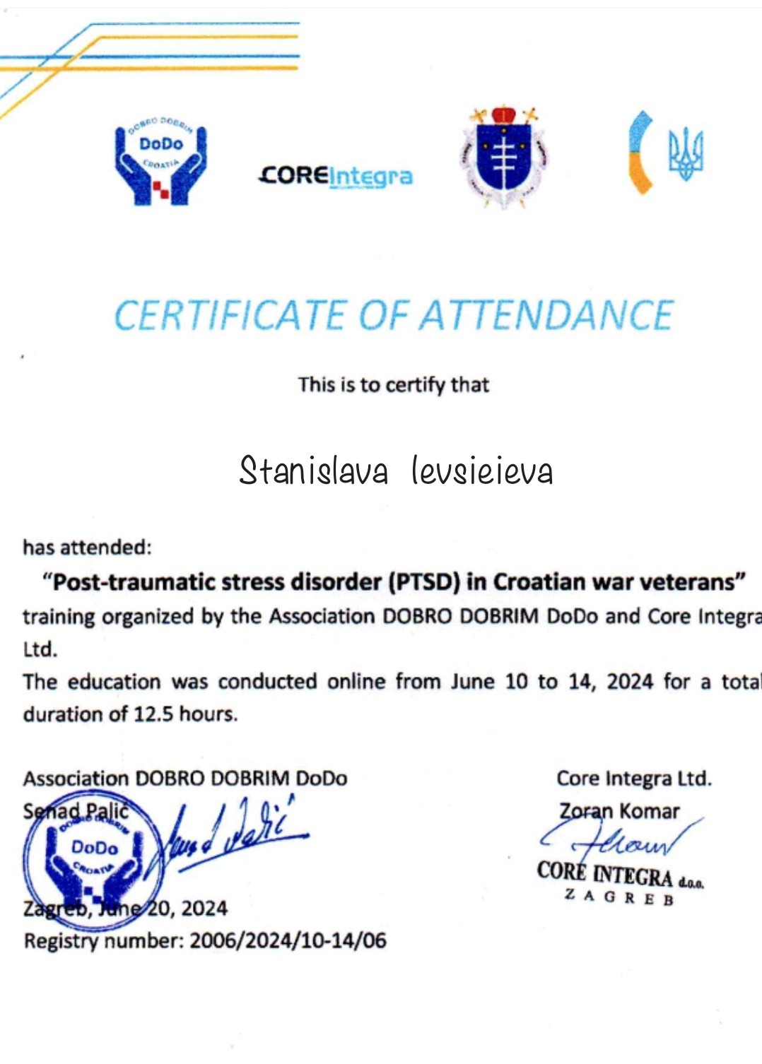 Сертифікат 5 Станіслава  Єв...