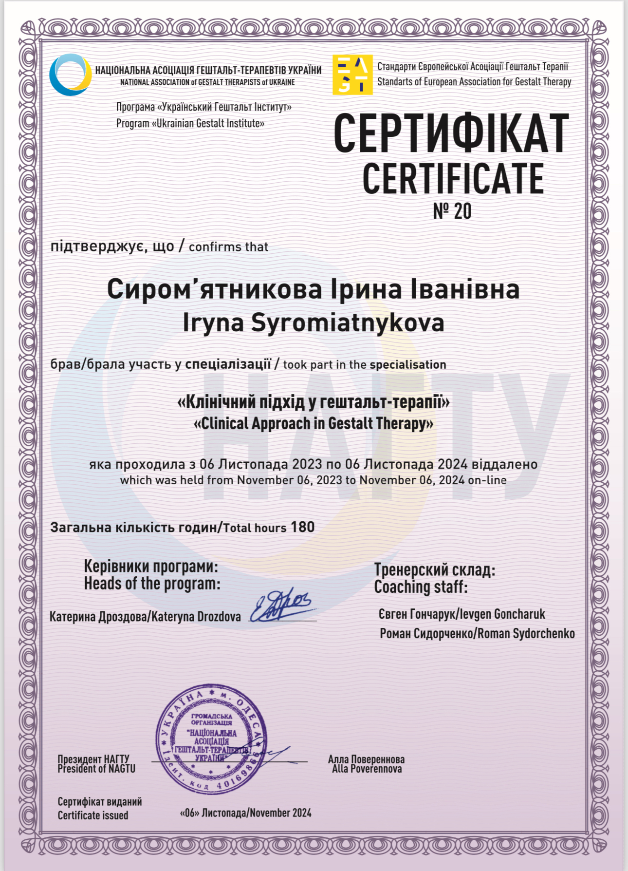 Сертификат 5 Ірина Си...