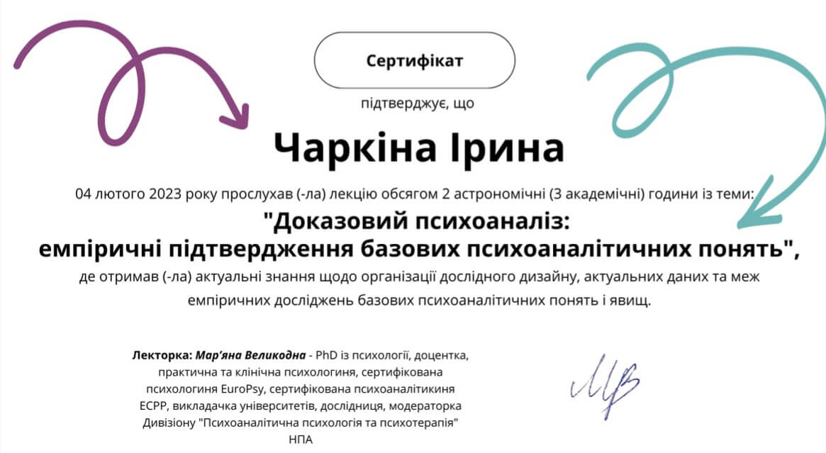 Сертификат 5 Ирина  Че...