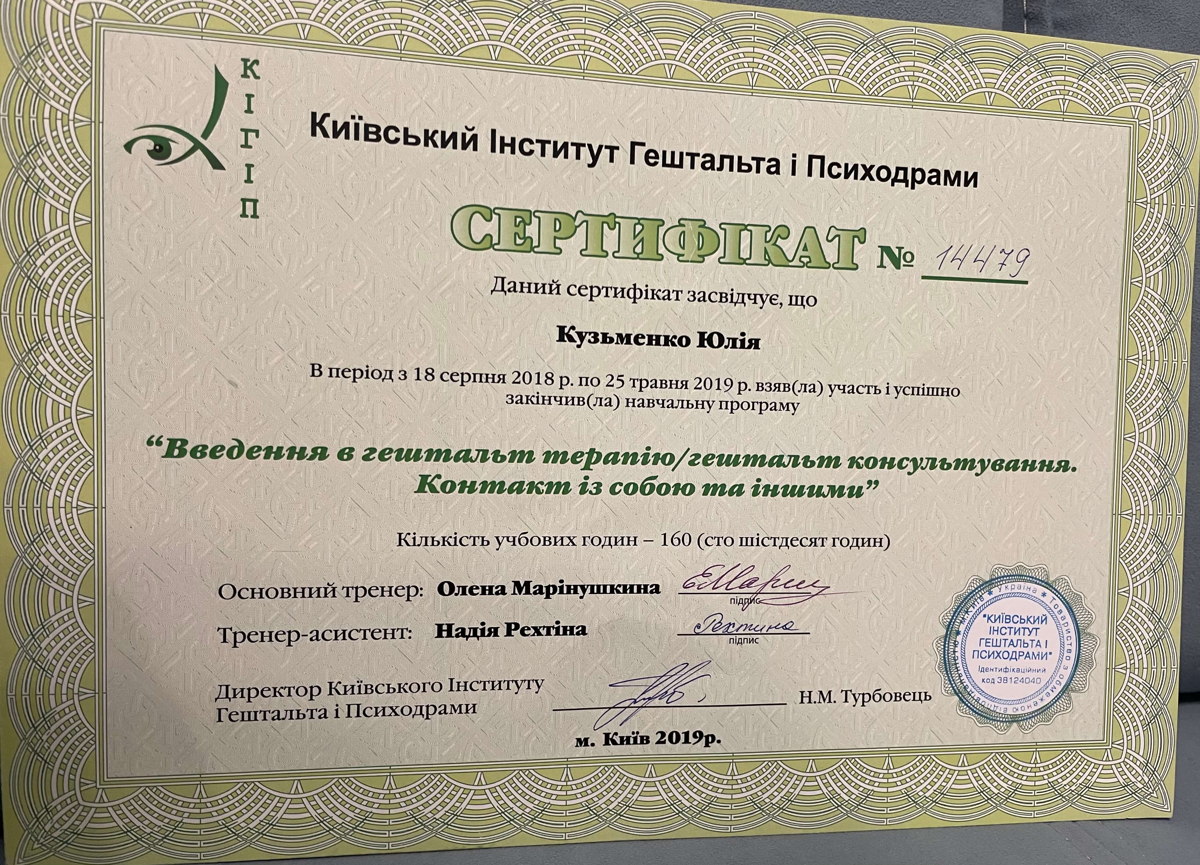 Сертификат 2 Юлия  Ку...