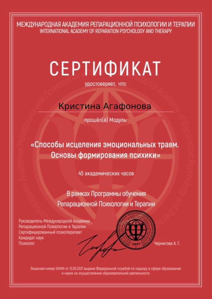 Сертификат 5 Кристина  Аг...
